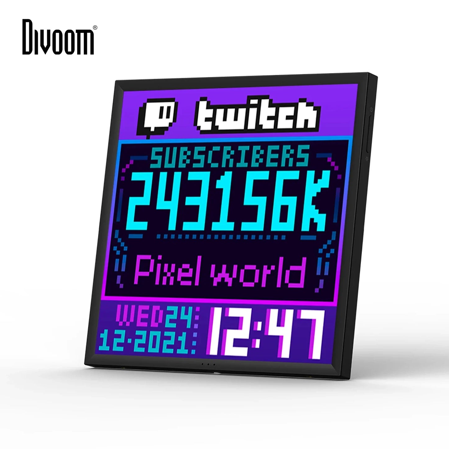 Divoom Pixoo-64 WiFi Pixel Cloud Digital Frame with APP Control,64 X 64 LED Panel Display Frame