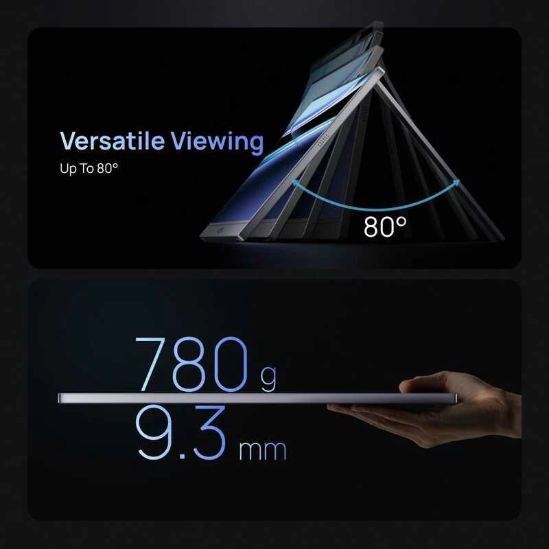 ARZOPA 16.1 180Hz Portable Monitor-Z3FC Gray, 107% sRGB 2.5K Kickstand Portable Monitor with HDR